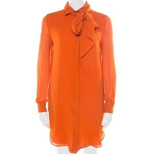 NWOT Emilio Pucci Silk Orange Tie Dress